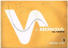 HONDA XL125K2 ORIGINAL FACTORY PARTS CATALOGUE