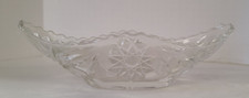 Vintage Anchor Hocking 9.5” x 4" Banana Boat Relish Dish EAPC Star Of David