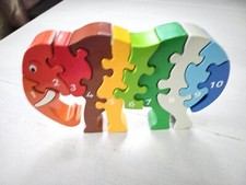 Wooden Elephant Jigsaw Figure