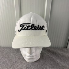 Titleist Golf FJ Footjoy Pro V1 Cap Mens Size M/L White A-Flex Adjustable Hat