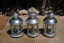 3 x IKEA ROTERA Vintage Steel Metal Glass Tea Light Tealight Star Candle Lantern