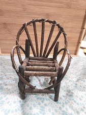 Rustic Farmhouse Fairy Garden Small Doll Chair. Made Of Twigs Display Decor Mini