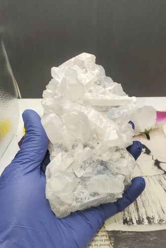 Dumortierite quartz cluster - in,