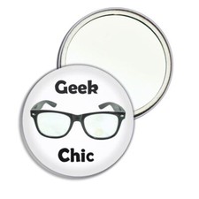 Geek Chic Round Mirror Pocket Compact (55mm or 77mm)