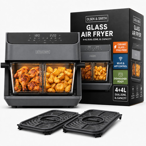 Smart air fryer 2200w dual - air,