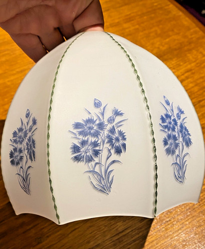 Blue floral white - matt, milk