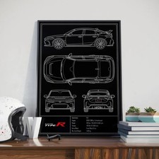 Honda Civic Type R FL5 Blueprint Poster