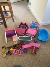 Barbie Bundle Car Bath Pool Chair Suitcase Bed