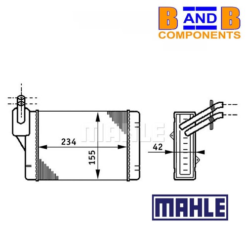 Heater matrix seal vw golf - heater,
