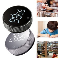 Magnetic Digital Timer Alarm Clock LED Display Countdown Kitchen Timer Black