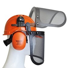 Chainsaw Brushcutter Safety Helmet Complete With Metal Mesh Full Visor