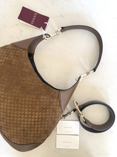 Gucci suede shoulder bag - gucci, gg