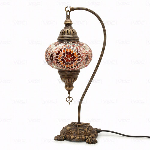 Red turkish mosaic table lamp - mosaic,