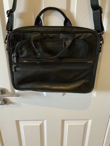 Tumi soft black leather - tumi, laptop