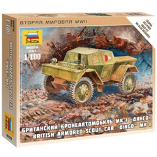 ZVEZDA 6229 British Armored Scout Car Dingo Mk1 1:100 Snap Fit Model Kit