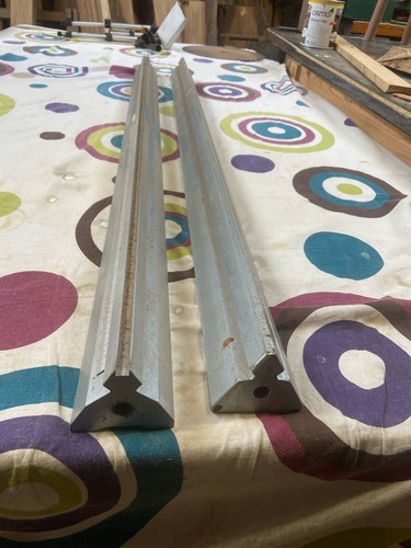 Pair steel table saw rails - steel,
