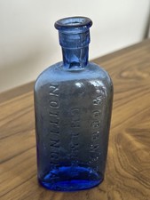 Antique Woodward Chemist Nottingham Rare Blue Apocathery Bottle 