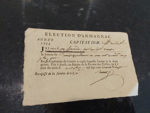 1772 french manuscript - 1772,
