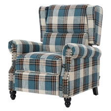 Retro Plaid Recliner Armchair