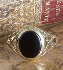Gents 9ct Gold & Onyx  Signet Ring, Huge Size Z, Hallmarked !