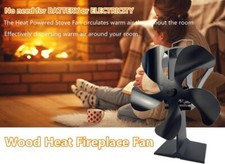 5 Blade Stove Top Fan Heat Powered for Wood/Log Burner Eco Friendly Small