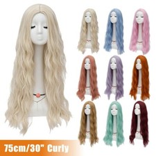 Womens Ladies Long Wavy Curly Fancy Dress Cosplay Wigs Pop Party Costume Full