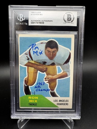 Ron mix chargers signed inscr - chargers,