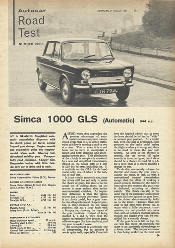 Simca 1000 gls automatic - 1000,