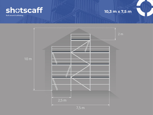 New 10x7 gable scaffolding - 10x7.5m,