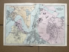 Antique city map / plan of