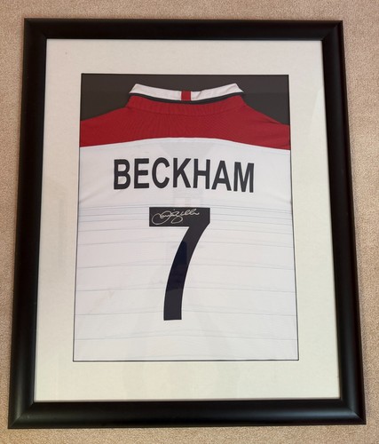 Framed signed david beckham - signed,