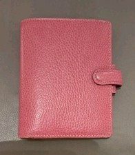 Filofax Finsbury Pocket Pink.  Real Leather with some Inserts. Used.