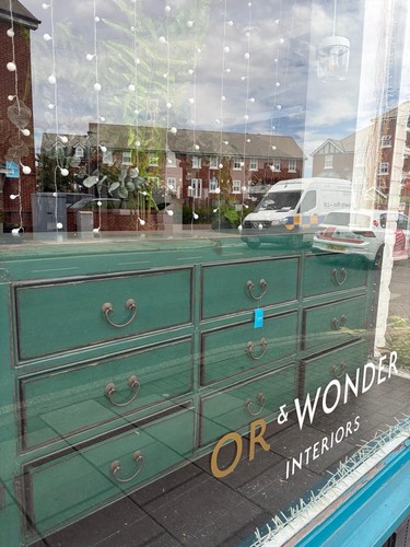 Beautiful green sideboard with - sideboard,