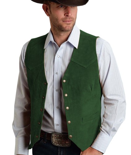 Mens western cowboy suede vest - mens,