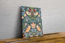 William Morris Strawberry Thief Birds Pattern Canvas Wall Art Picture Print