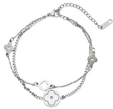 Clover Titanium Steel Electroplating Bracelet 