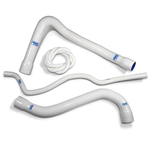 White samco silicon rad hoses - white,