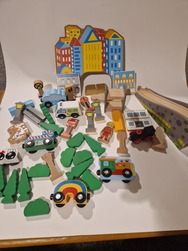 Wooden train set accessories - wooden,
