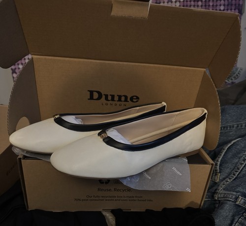 Dune london ballet flats cream - dune,