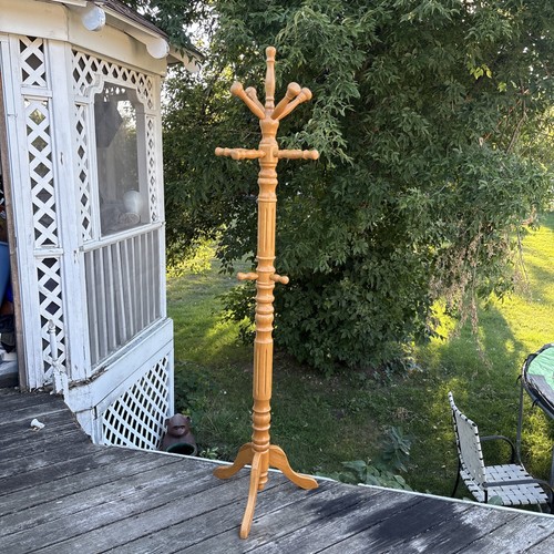 Vintage solid wood coat rack - vintage,