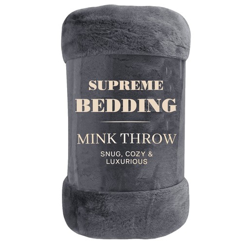 Large luxury faux fur throw - faux,