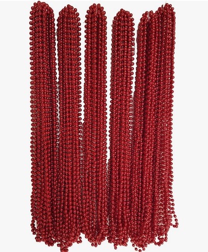 144pcs mardi gras beads red - mardi, beads,