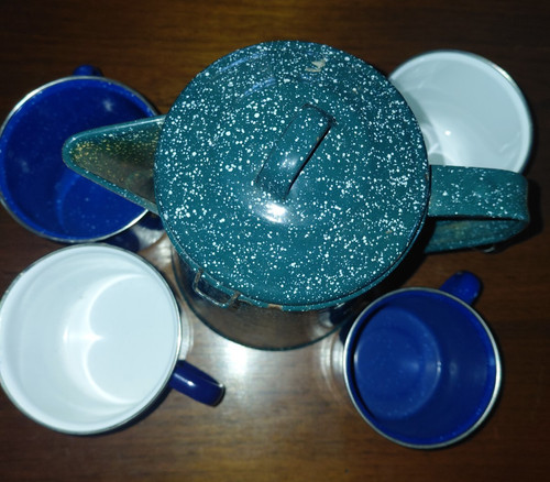 Vintage green enamel - green,