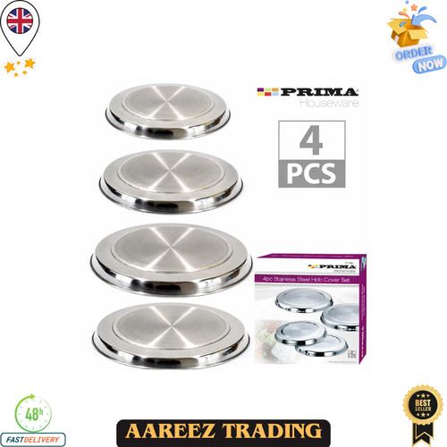 4pc stainless steel hob covers - stainless,