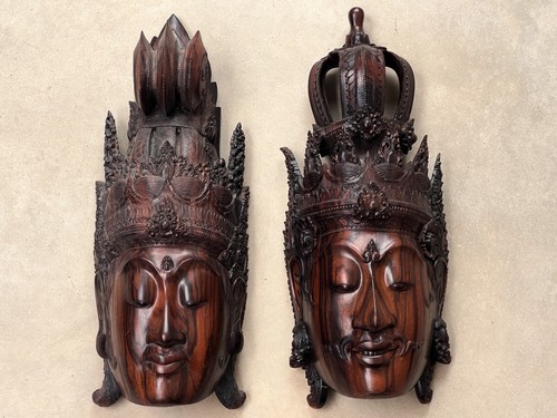 Hand carved solid wood - 2x,