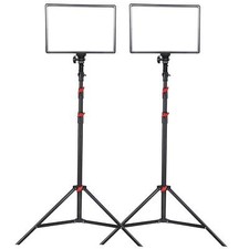 Lencarta 100W LED Twin Lighting Kit with Two 265cm Adjustable Lightstands
