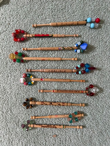 Ten decorated wooden - , midland