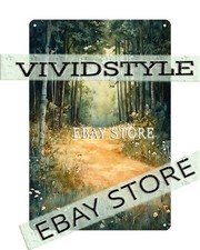 Amber Leaves Tin Sign Woodland