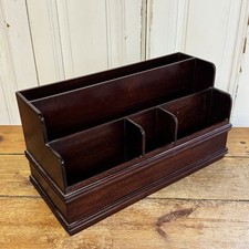 Vintage Wooden Letter Rack Stationary Holder Edwardian Style The Libra Company