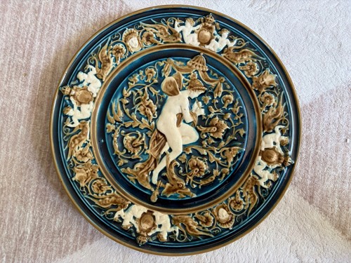 Antique austrian majolica wall - majolica,